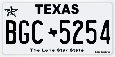 TX license plate BGC5254