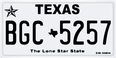TX license plate BGC5257