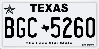TX license plate BGC5260