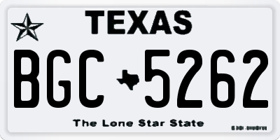 TX license plate BGC5262