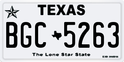 TX license plate BGC5263