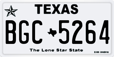 TX license plate BGC5264