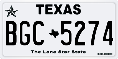 TX license plate BGC5274