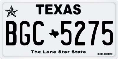 TX license plate BGC5275
