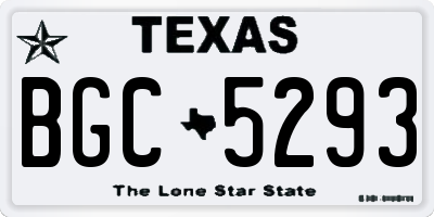 TX license plate BGC5293