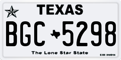 TX license plate BGC5298