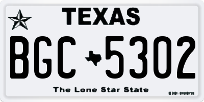 TX license plate BGC5302