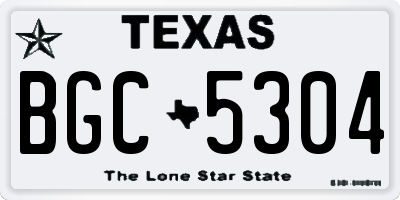 TX license plate BGC5304