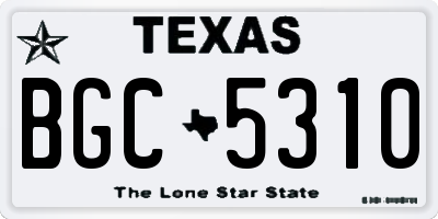 TX license plate BGC5310