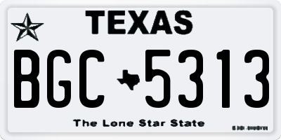 TX license plate BGC5313