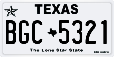 TX license plate BGC5321