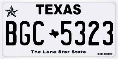 TX license plate BGC5323