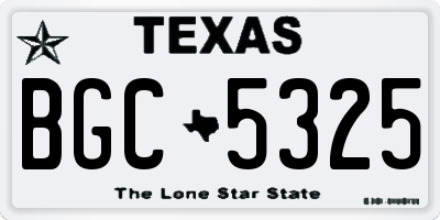 TX license plate BGC5325