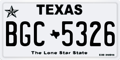 TX license plate BGC5326