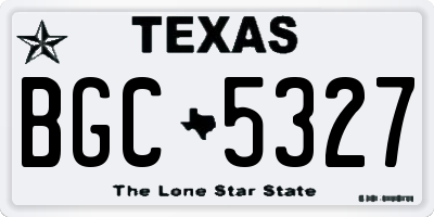 TX license plate BGC5327