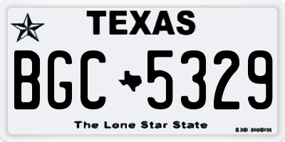 TX license plate BGC5329