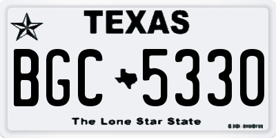 TX license plate BGC5330