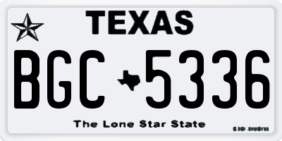 TX license plate BGC5336