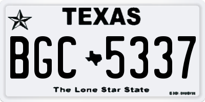 TX license plate BGC5337