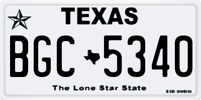 TX license plate BGC5340