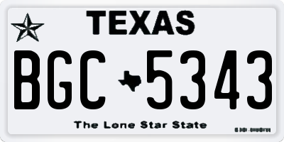TX license plate BGC5343