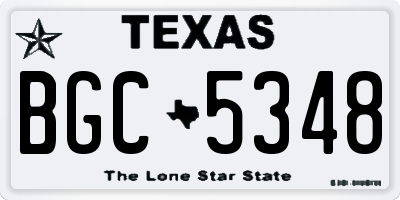 TX license plate BGC5348