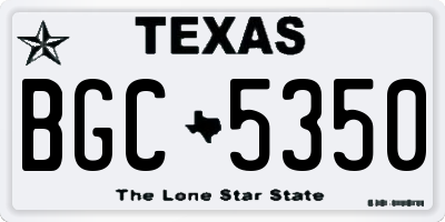 TX license plate BGC5350