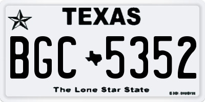 TX license plate BGC5352