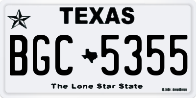 TX license plate BGC5355