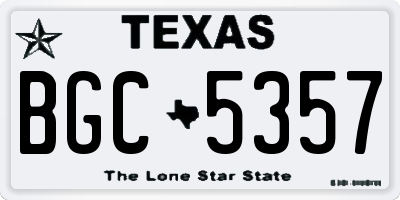 TX license plate BGC5357