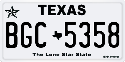 TX license plate BGC5358