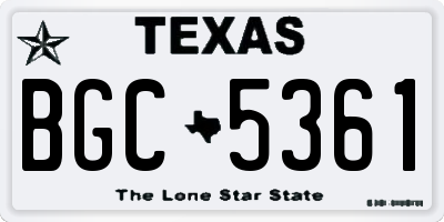 TX license plate BGC5361