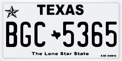 TX license plate BGC5365