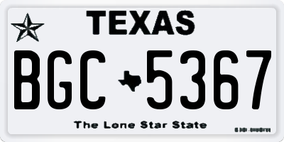 TX license plate BGC5367