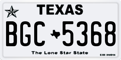 TX license plate BGC5368
