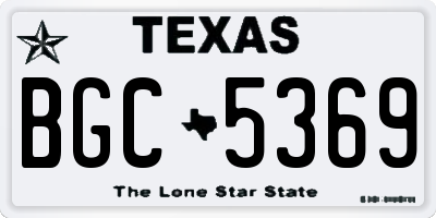 TX license plate BGC5369