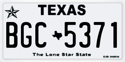 TX license plate BGC5371