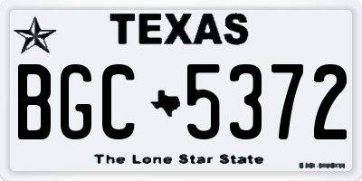 TX license plate BGC5372