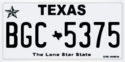 TX license plate BGC5375