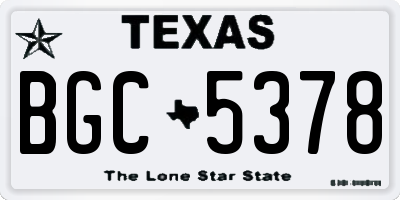 TX license plate BGC5378
