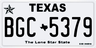 TX license plate BGC5379