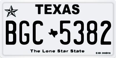 TX license plate BGC5382