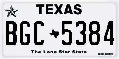 TX license plate BGC5384