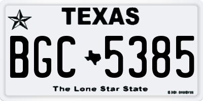 TX license plate BGC5385