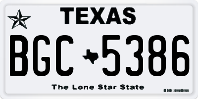 TX license plate BGC5386