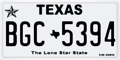 TX license plate BGC5394