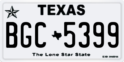 TX license plate BGC5399