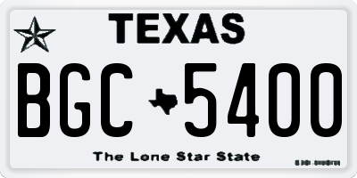 TX license plate BGC5400