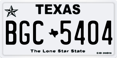 TX license plate BGC5404