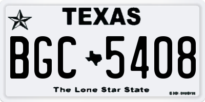 TX license plate BGC5408